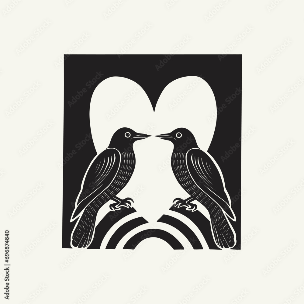 Naklejka premium Saint Valentine's day hand drawn trendy vector illustration. Love card design. Cute doodle romantic. Romantic poster, greeting banner, trendy t-shirt print