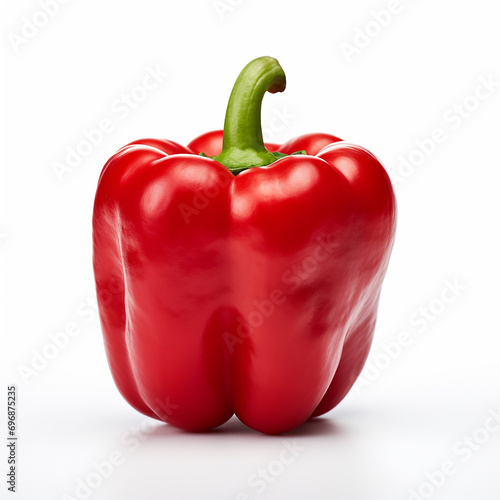 Red capsicum isolated on a white background