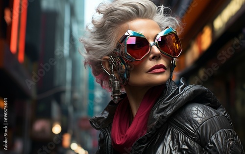 Senior Woman's Futuristic Look