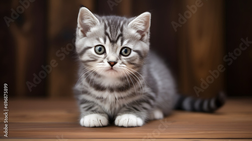 Cute American Shorthair kitten. Generative AI illustration  © สรศักดิ์ ธรรมวงษ์ษา