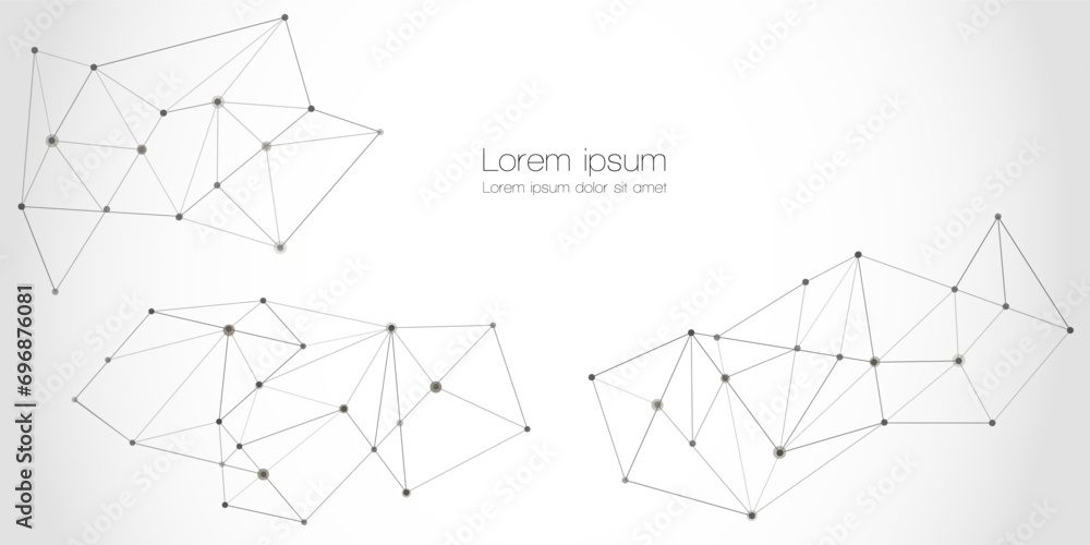 Abstract technology Network nodes, digital connection background with polygonal shapes on white Vector. science technology, data structure, connected points, web. Abstract technology Network nodes, digital connection background with polygonal shapes on white Vector. science technology, data structure, connected points, web.