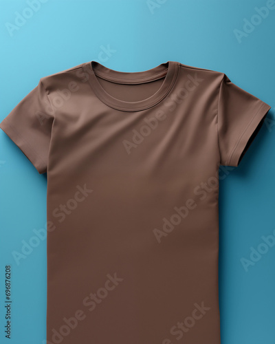 Camiseta marrom isolada sobre uma mesa - mockup