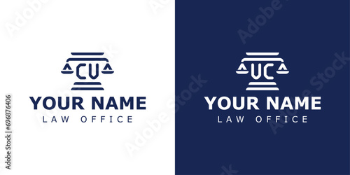 Letter CV and VC Legal Logo, suitable for lawyer, legal, or justice with CV or VC initials photo