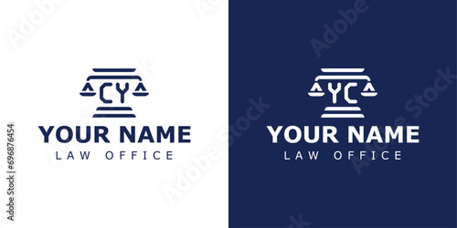 Letter CY and YC Legal Logo, suitable for lawyer, legal, or justice with CY or YC initials
