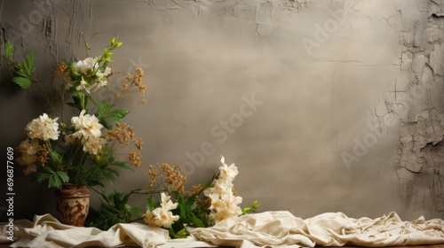 Amidst the solemnity of a funeral, a solitary white flower stands tall in a vase against the wall, its delicate beauty a reminder of life's fragility and the enduring power of floral design
