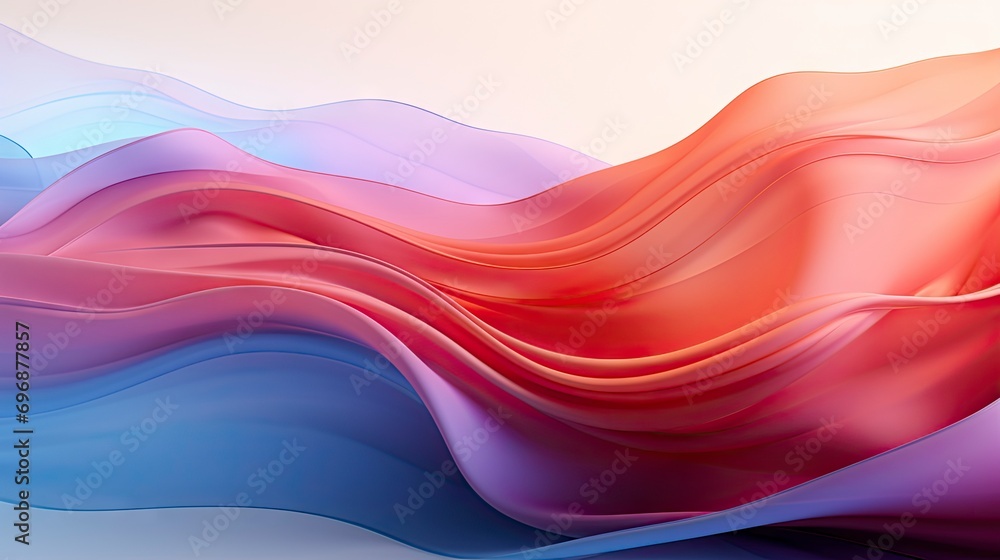 Vibrant Abstract Art of Fluid Gradient Waves in Orange and Blue Hues