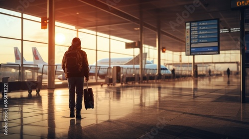 Airport Dynamics: People Walking Inside, Business Travel Concept