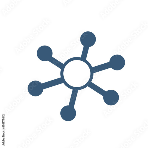 Molecules icon solid style vector for your web, mobile app logo UI design with white background.