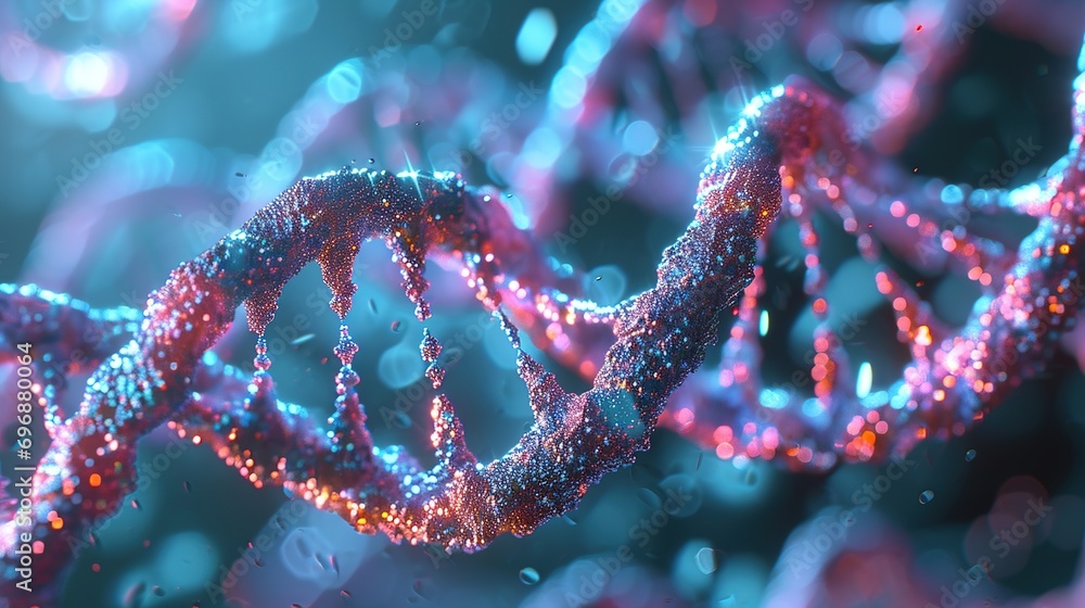 Close-up illustration of DNA helix structure. Science and technology concept Close-up illustration of DNA helix structure. Science and technology concept