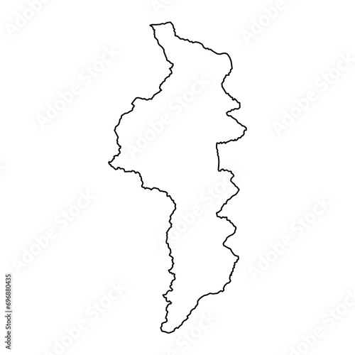 Cuvette Ouest department map, administrative division of Republic of the Congo. Vector illustration.