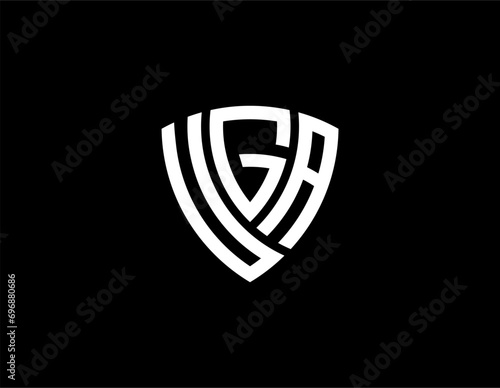 UGA creative letter shield logo design vector icon illustration photo