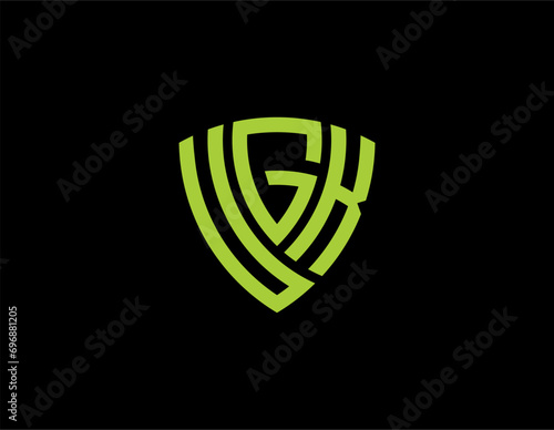 UGK creative letter shield logo design vector icon illustration photo