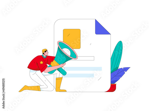 Flat vector illustration of business people operating work scene  © Lyn Lee