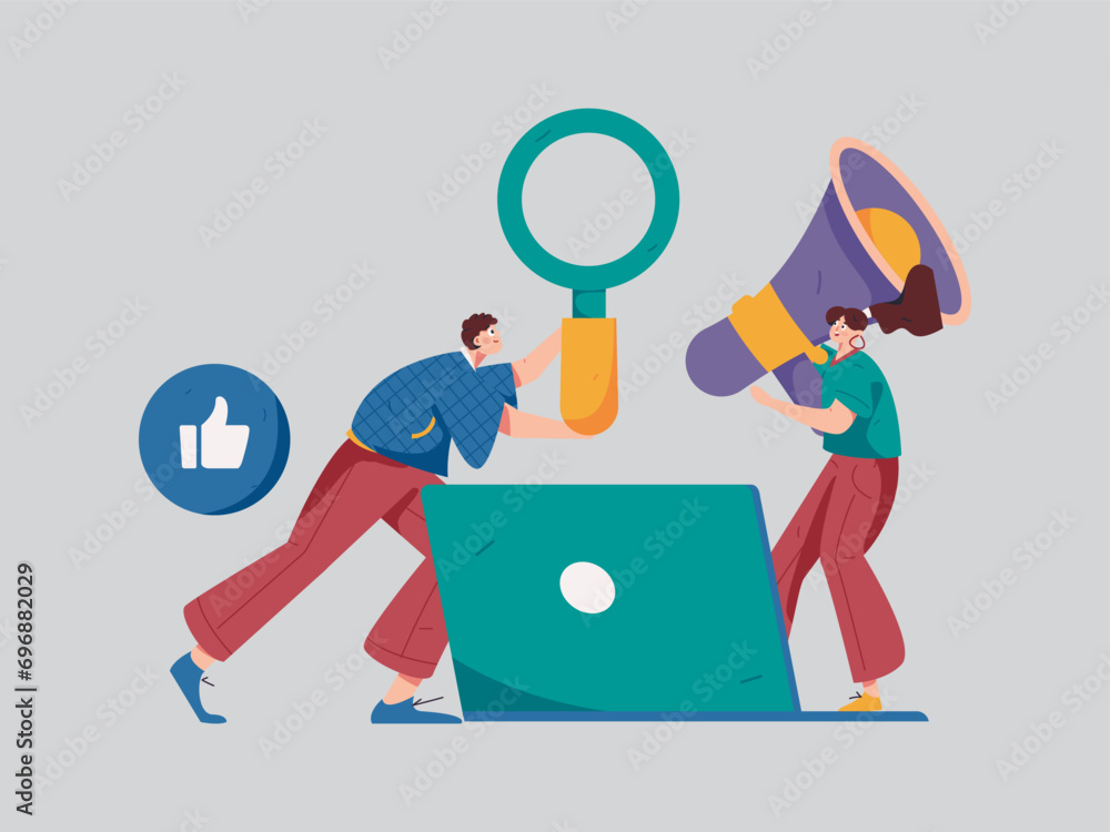 Flat vector illustration of business people operating work scene
Flat vector illustration of business people operating work scene