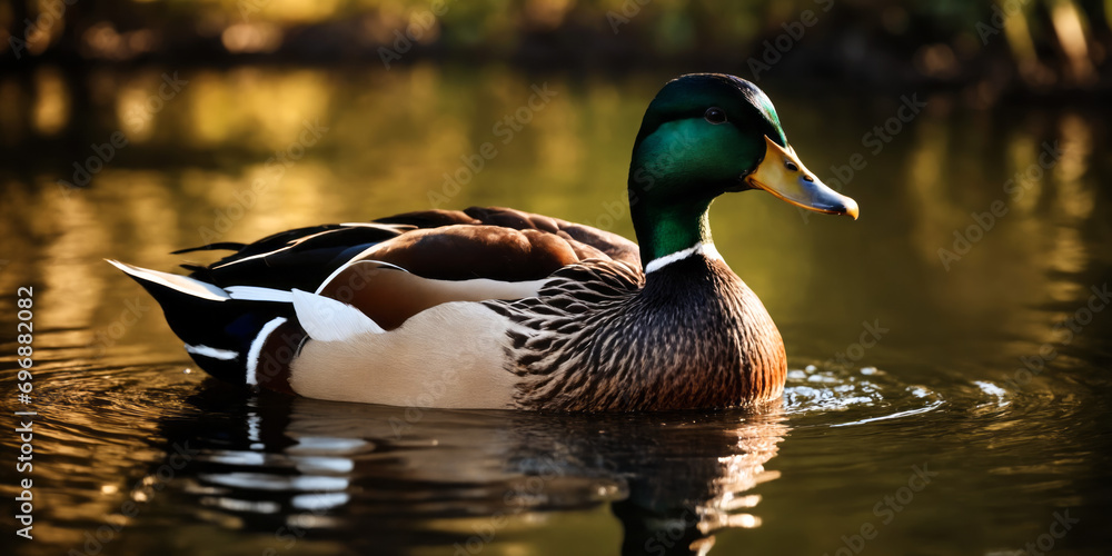 Obraz premium Beautiful duck on the water
