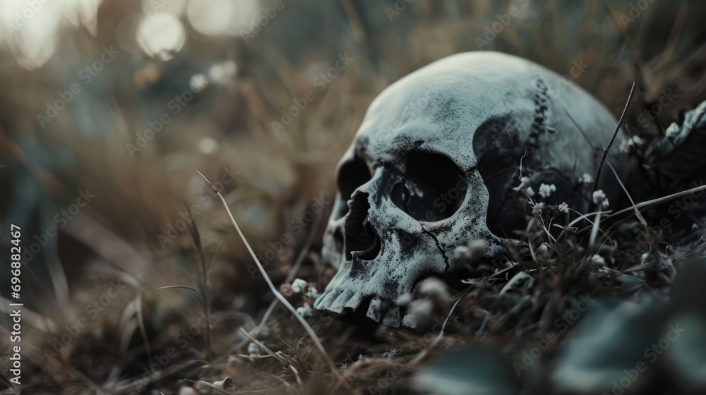 Concept of life and death. Skull close-up Concept of life and death. Skull close-up