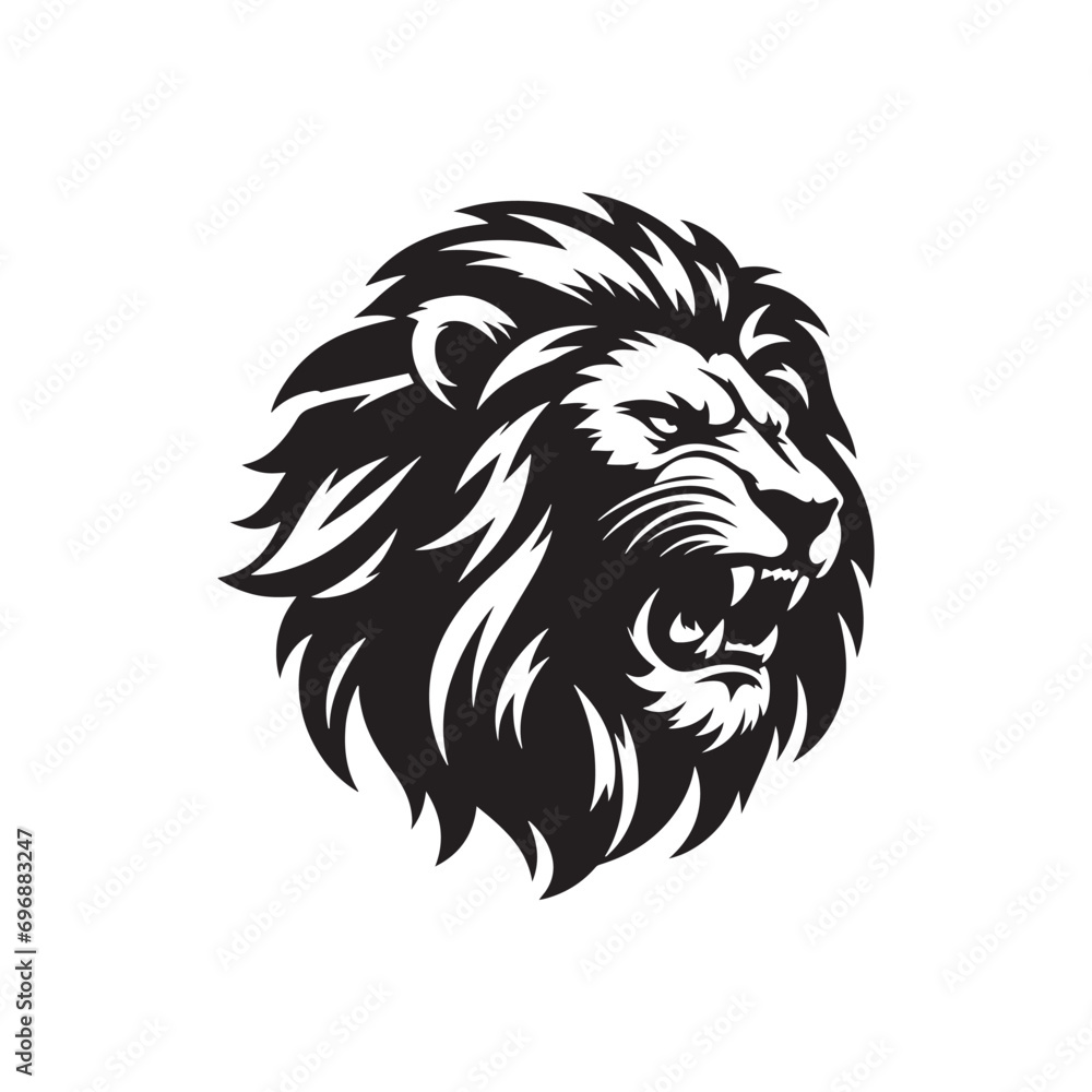 Magnificent Mane and Fierce Presence: Lion Face Silhouette Depicting the Strength and Beauty of the King of the Jungle
Magnificent Mane and Fierce Presence: Lion Face Silhouette Depicting the Strength and Beauty of the King of the Jungle