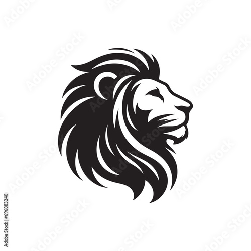 Silhouette of a Lion's Face: The Intensity of a Roaring King, Magnificent Mane, and Piercing Eyes in a Powerful and Elegant Composition - Lion Face Silhouette 