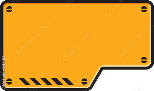 Industrial infographic template, warning label sign, lower third banner.
