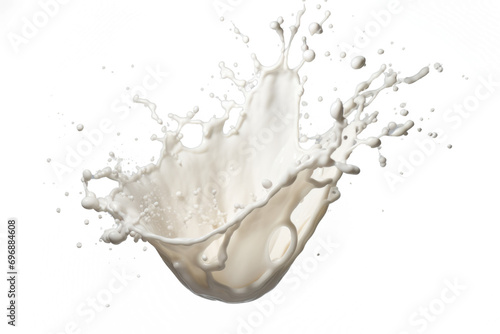 Milk drops and splashes isolated on transparent background. Abstract background with splashing white liquid
