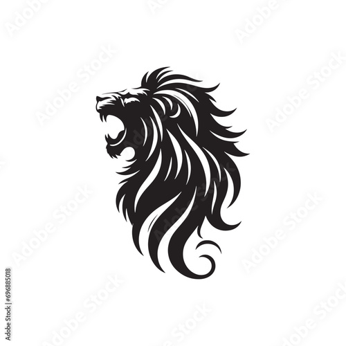 Roaring Lion Silhouette  African Savanna King  Powerful Roar Frozen in Striking Shadow - Lion Roaring Silhouette 