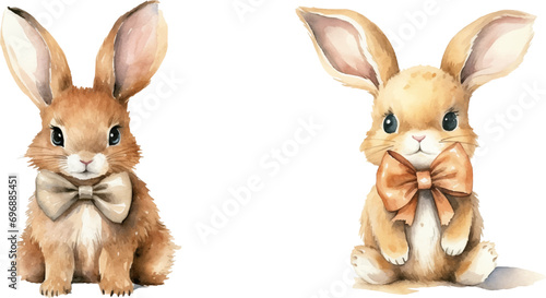 watercolor of cute bunny