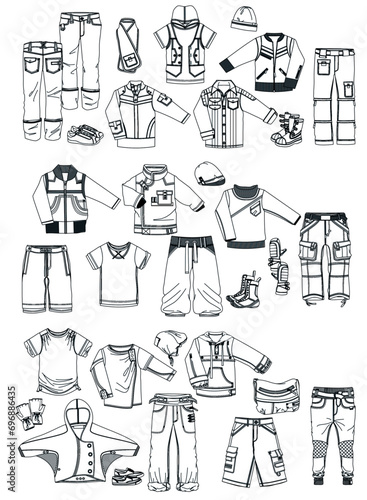 set of vector model and clothes (ID: 696886435)