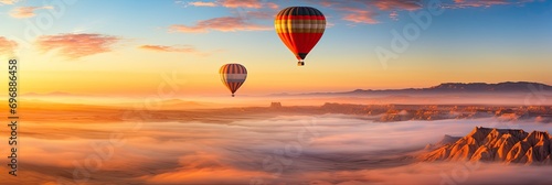 Image of a hot air balloon over Cappadocia  Turkey  unique travel experience