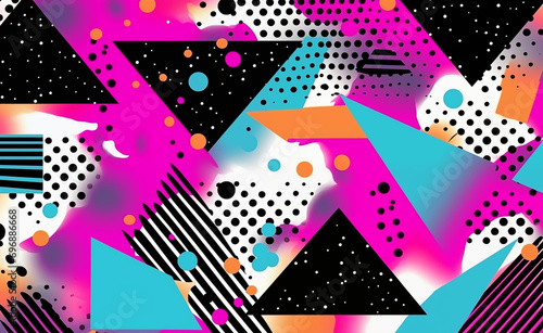 Back to the Future: Embracing Nostalgia with Retro Vibes. Retro 1980s or 90s trendy background pattern. 