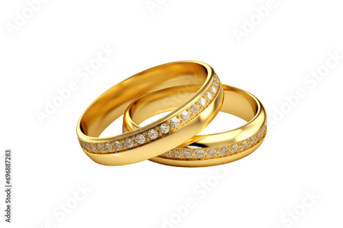 gold rings on transparent background