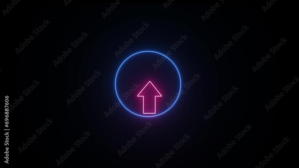 Neon arrow symbol icon. Directional sign arrow points to the above. Neon arrow symbol icon. Directional sign arrow points to the above.
