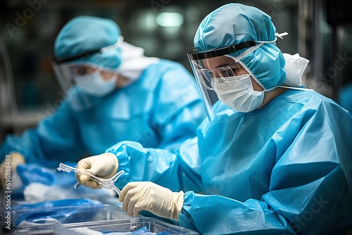 Surgeons prepare for the operation to remove malignant tumors. photo