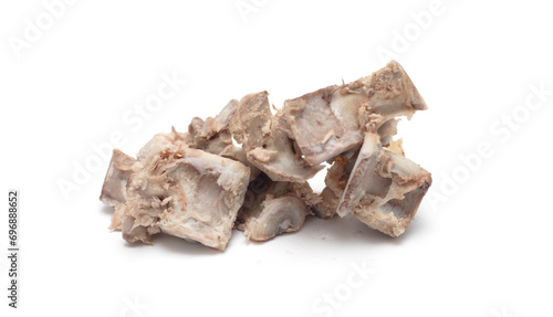 bones after eating meat on white background