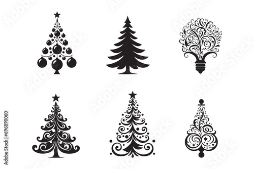 Christmas tree silhouette png vector