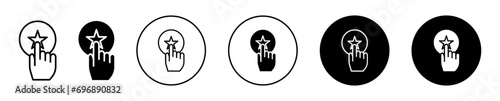 benefits icon. gift online token or royalty coin by clicking on button. exclusive winner bonus point award rating star symbol sign set. advantage or benefits or token vector