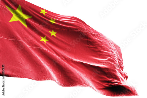 Photography Chinese flag on transparent background.