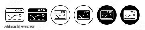 Bounce rate icon. online website webpage or blog article promotion campaign bounce rate analytics screen sign set. social media marketing advertisement data report symbol. digital seo ads bounce rate 