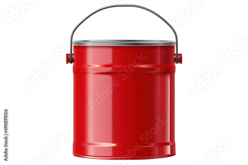 red tin can on transparent background