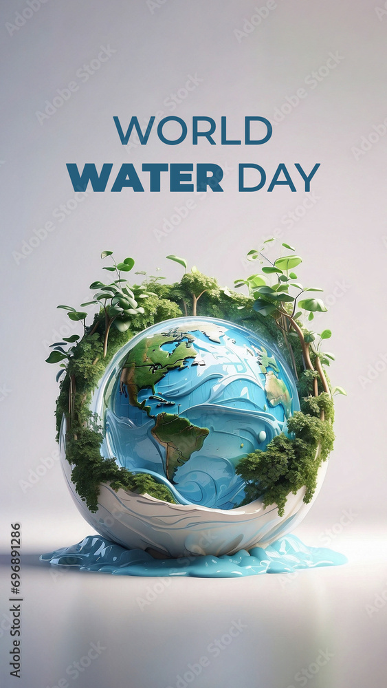 World Water Day Template for Social Media with Space Text