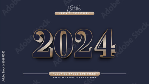 gold 2024 new year text effect