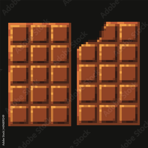 Editable Pixel Vector of Chocolate Bar Illustration, Good for Stcker, Logo, Icon, Clip art, Etc