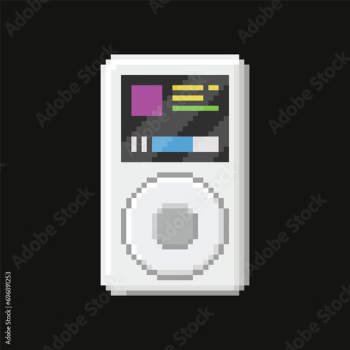 Editable Pixel Vector of Music Pod Illustration, Good for Stcker, Logo, Icon, Clip art, Etc