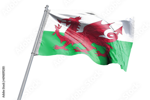 Welsh flag on transparent background. photo