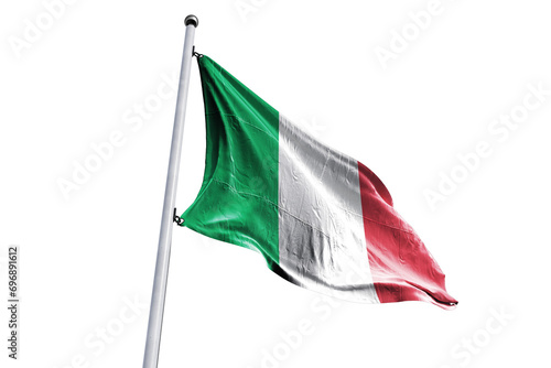 Italian flag on transparent background.