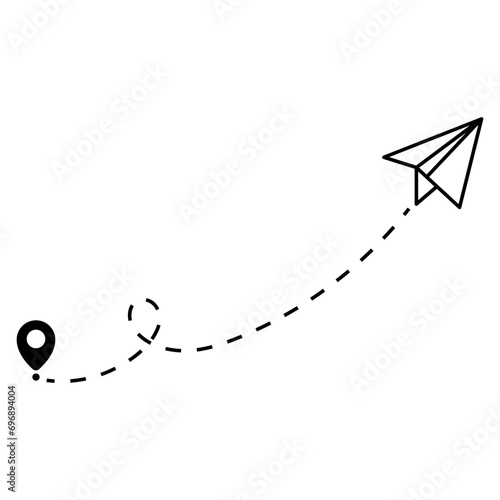 Paper Airplane Route Line