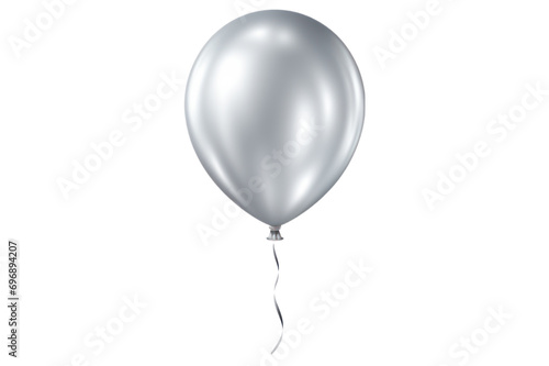 silver balloon on transparent background
