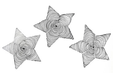 Acrylglasbilder Surrealismus Three graphic handmade stars  © vali_111