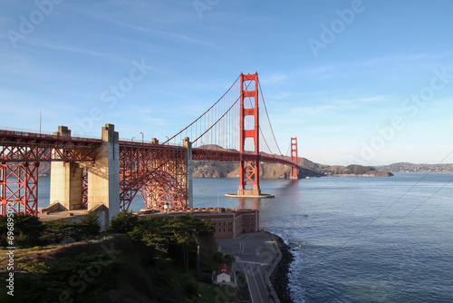 The Golden Gate Bridge is landmark and famous building in San Francisco, California, USA