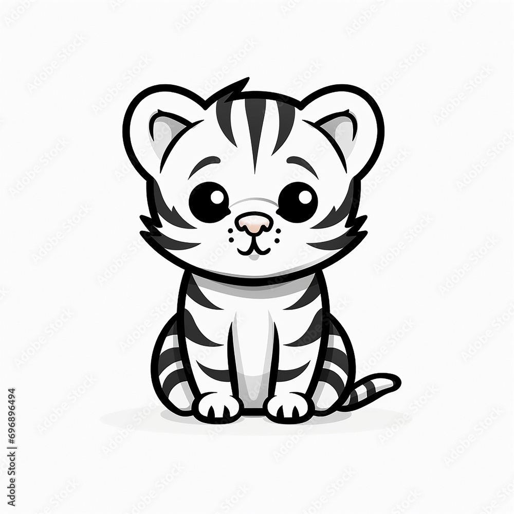 tiger logo illustration, cartoon, cute, kitten tiger logo illustration, cartoon, cute, kitten