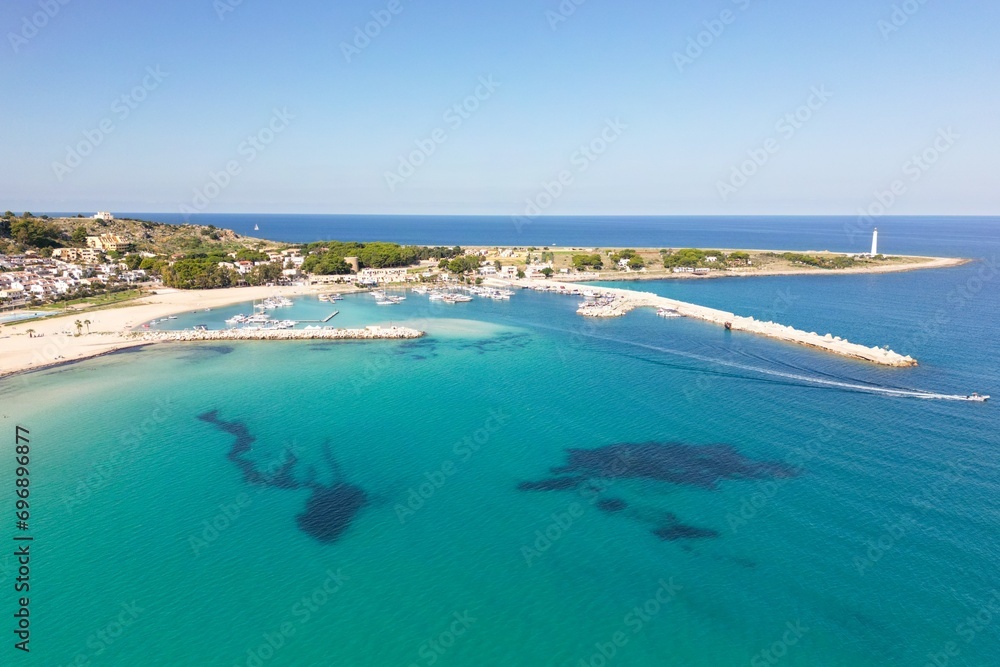 Aerial drone view of San Vito Lo Capo in Sicily